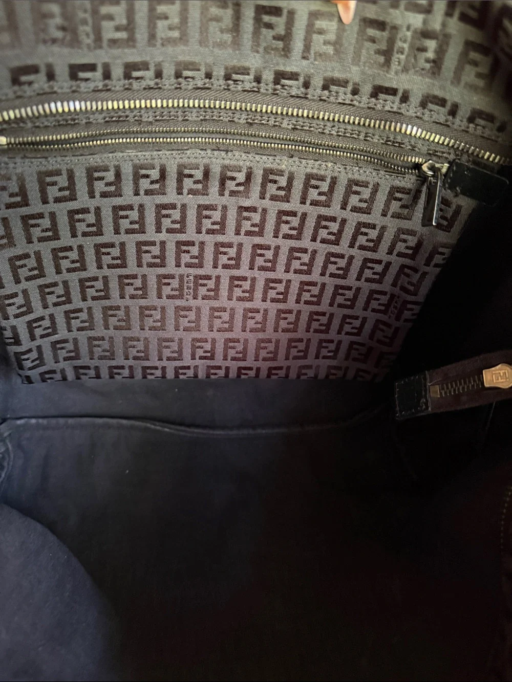 Fendi Black Jacquard Logo Tote